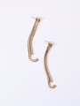 thumb Titanium With Gold Plated Simplistic Snake Ear Line Tassel Earrings 1
