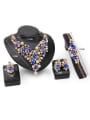 thumb Alloy Imitation-gold Plated Fashion Artificial Pearls and Stones Four Pieces Jewelry Set 2