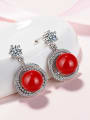 thumb Fashion Shiny Zirconias Imitation Pearl Stud Earrings 3