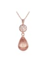 thumb Simple Water Drop Hollow Round Necklace 0