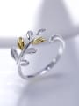 thumb Exquisite Open Design Double Color Leaf Shaped Ring 2