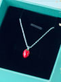 thumb S925 silver fashion small strawberry necklace 2