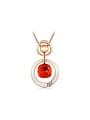 thumb Creative Red Round Shaped Austria Crystal Necklace 0