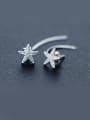 thumb S925 Silver Sweet  zircon Star Stud threader earring 0