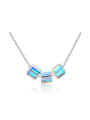 thumb Three Square Crystal Crystal Clavicle Necklace 0