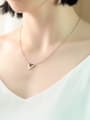 thumb Stainless Steel With Rose Gold Plated Simplistic Triangle Necklaces 1