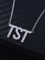 thumb Exquisite 925 Silver Letter Shaped Zircon Necklace 3