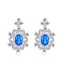 thumb 925 Sterling Silver With  Cubic Zirconia Luxury Flower Cluster Earrings 0
