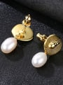 thumb Sterling silver plated-18k gold natural pearl conch Earrings 2