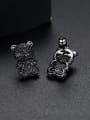 thumb Copper With Cubic Zirconia  Fashion Animal Bear Cluster Earrings 3