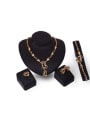 thumb Alloy Imitation-gold Plated Fashion Artificial Stones Heart-shaped Four Pieces Jewelry Set 0