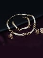 thumb Alloy Imitation-gold Plated Fashion Rhinestones Hollow Circles Four Pieces Jewelry Set 1