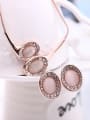 thumb 2018 2018 Alloy Rose Gold Plated Fashion Artificial Stones Oval shaped Two Pieces Jewelry Set 1