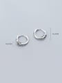 thumb 925 Sterling Silver With Platinum Plated Simplistic Round Clip On Earrings 1