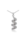 thumb Fashion Spiral Design Platinum Plated Zircon Necklace 0