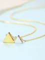 thumb 925 Sterling Silver with  Glossy  Simplistic Triangle Necklaces 2