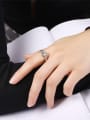 thumb Elegant Platinum Plated Round Shaped Zircon Ring 1