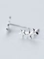 thumb All-match Hollow Star Shaped S925 Silver Stud Earrings 2