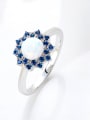 thumb Fashion Opal stone Cubic Zirconias Flowery 925 Silver Ring 1