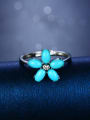 thumb Fashion Turquoise Flowery Ring 1