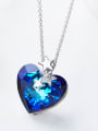 thumb Fashion Heart austrian Crystal Little Stars Copper Necklace 2