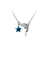 thumb 925 Sterling Silver With Cubic Zirconia Cute Dolphin Stars Necklaces 0