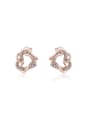 thumb Exquisite Double Heart Shaped Austria Crystal Stud Earrings 0