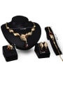 thumb Alloy Imitation-gold Plated Vintage style Stones Leaf-shaped Four Pieces Jewelry Set 2