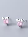 thumb 925 Sterling Silver With Silver Plated Cute Bowknot Stud Earrings 0
