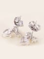 thumb Copper Alloy White Gold Plated Simple style Heart-shaped stud Earring 1