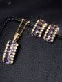 thumb Copper With  Glass stone Fashion Geometric 2 Piece Jewelry Set 1
