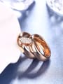 thumb All-match Rose Gold Plated Geometric Zircon Ring Set 2