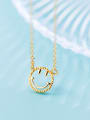 thumb Sterling silver hollowed smiley golden necklace 2