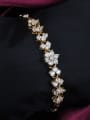 thumb Noble 18K Gold Plated Flower Shaped Zircon Bracelet 1