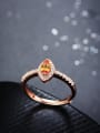 thumb Rose Gold Plated Oval Gemstone Engagement Ring 2