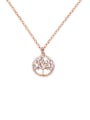 thumb Micro Pave Hot Selling Tree Patter Clavicle Necklace 2