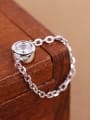 thumb Personalized Silver Zircon Chain Ring 1