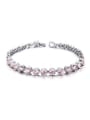 thumb Elegant Pink Heart Shaped AAA Zircon Copper Bracelet 0