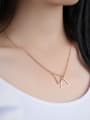 thumb Simple Double Hollow Triangle Titanium Necklace 1