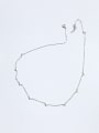 thumb Simple Tiny Zircon-studded Triangles Silver Necklace 2