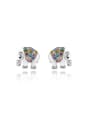 thumb Lovely Colorful Zircon Elephant Shaped Stud Earrings 0