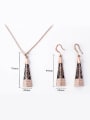 thumb Alloy Rose Gold Plated Fashion Rhinestones Triangle-shaped Two Pieces Jewelry Set 2