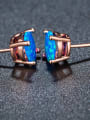thumb Blue Opal Classical Small Women Stud Earrings 1