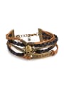thumb Retro Skull Wings Artificial Leather Ropes Bracelet 0