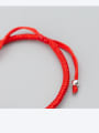 thumb Sterling silver Lucky Cat hand-woven red thread bracelet 3