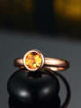 thumb Rose Gold Plated Round Gemstone Ring 2