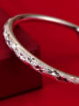 thumb Fashion 999 Silver Shiny Star Patterns-etched Adjustable Bangle 2