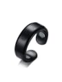 thumb Personality Open Design Black Gun Plated Titanium Ring 0