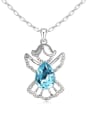 thumb Fashion Water Drop austrian Crystal Angel Pendant Alloy Necklace 3