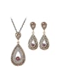 thumb Retro style Resin stone Cubic Rhinestones Alloy Two Pieces Jewelry Set 0